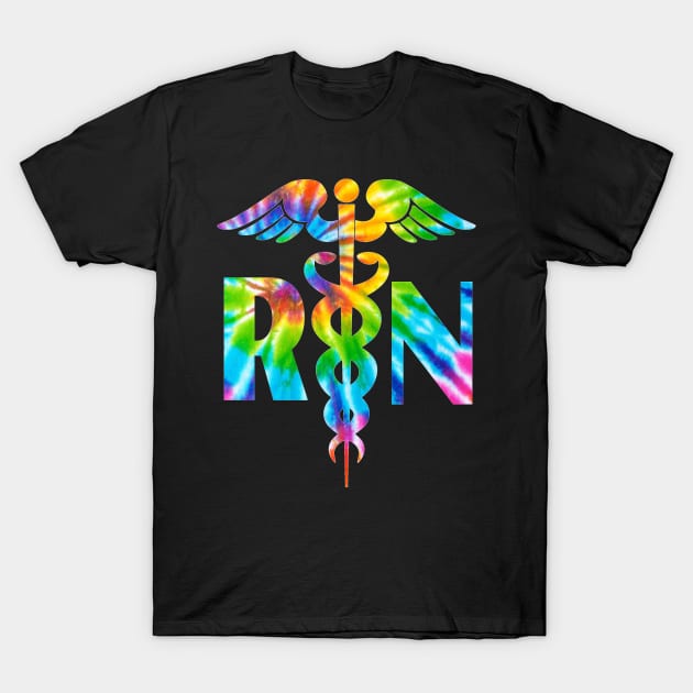 Lovely RN Registered Nurse Tie Dye T-Shirt by Duds4Fun